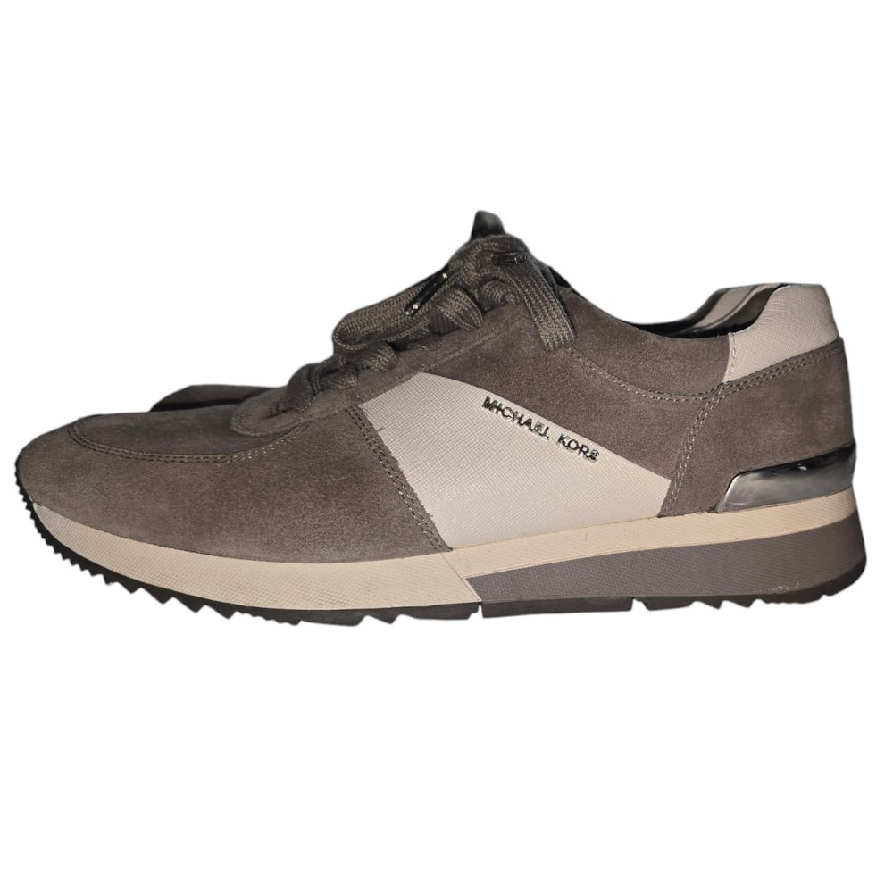 Women's Michael Kors Allie Trainer Sneakers Steel Gray Suede Size 10 - Picture 6 of 10